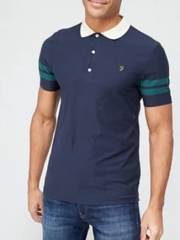 Image of Farah Radford Short Sleeve Polo Shirt - Navy