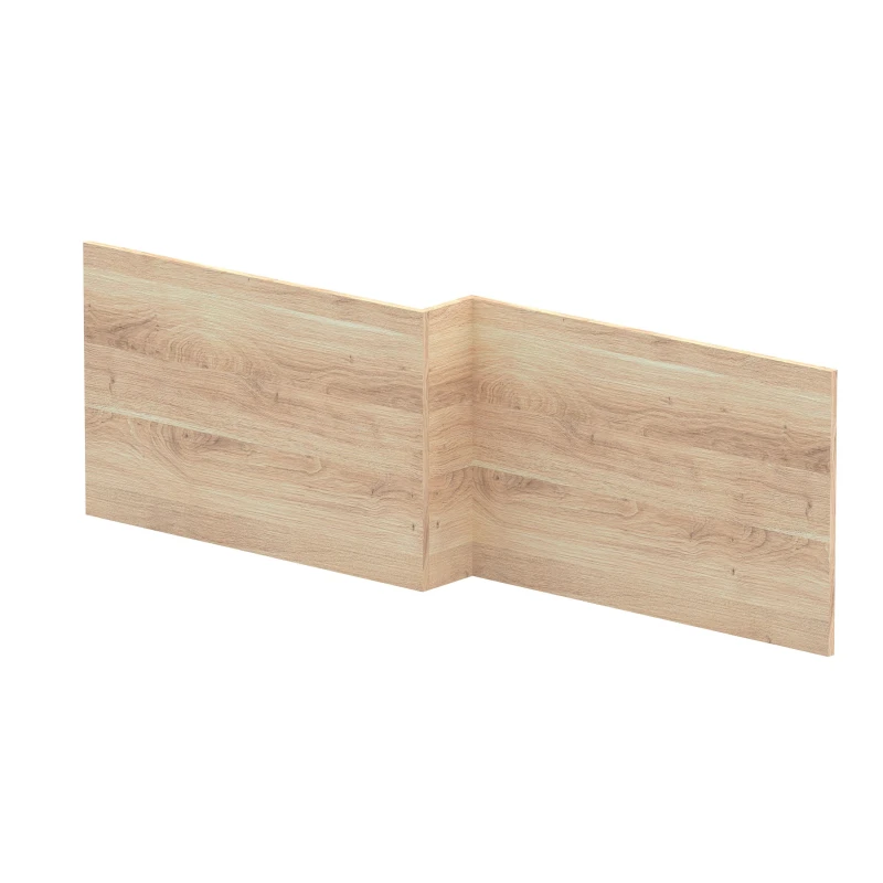 Image of Balterley 1700mm Square L-Shape Shower Bath Front Panel - Bleached Oak in Brown Brown Unisex