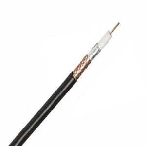 Image of Zexum Black Single 1mm CCS 75Ohm SAT100 Digital Satellite Aerial Cable With Foam Filled PE and Copper Foil - 5 Meter