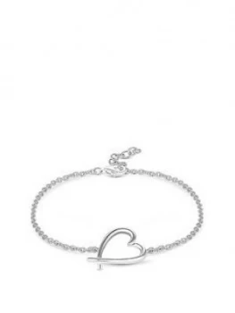 Image of Simply Silver Sterling Silver 925 Polished Open Heart Bracelet
