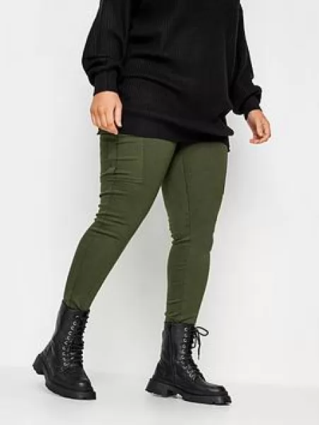 Image of Yours Cargo Grace Jegging Khaki, Green, Size 14, Women