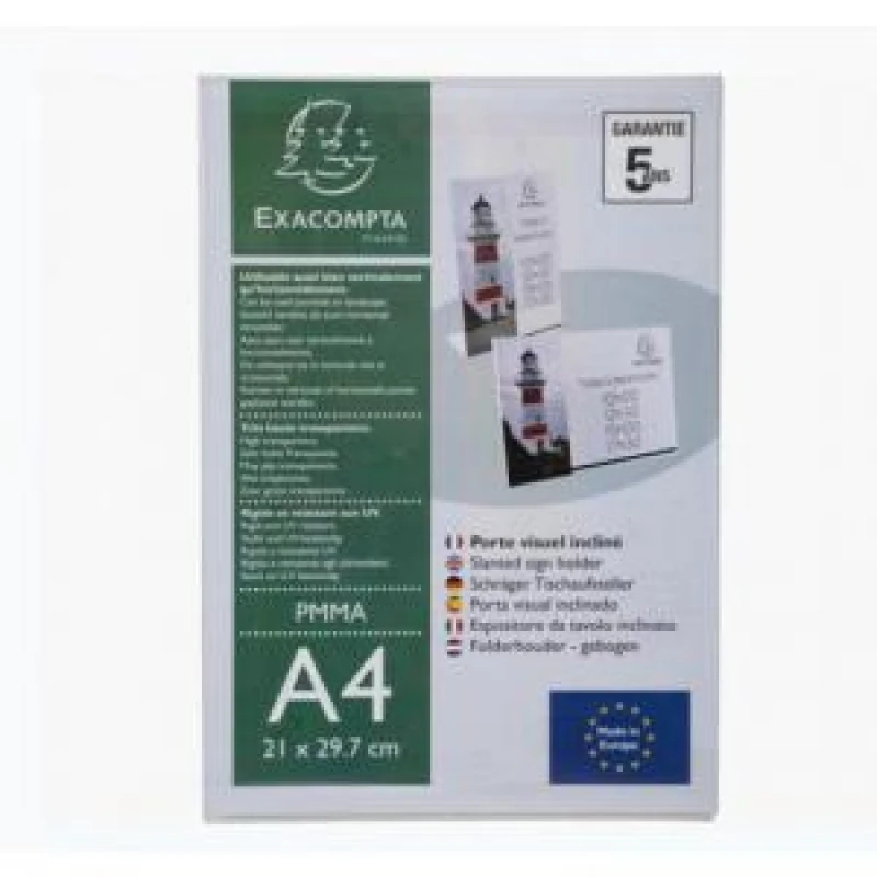 Image of Exacompta Slanted Sign Holder A4 Clear Acrylic 84058D