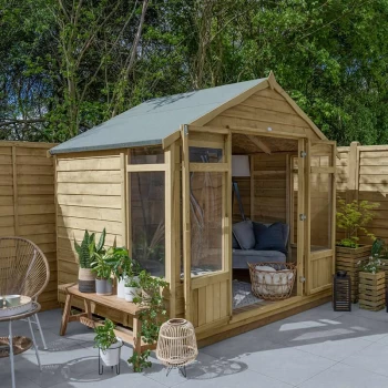 Image of 8' x 6' Forest Oakley Wooden Garden Summerhouse (2.6m x 1.8m) - Pressure treated