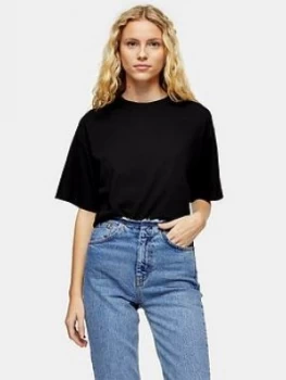 Image of Topshop Panel Boxy T- Shirt - Black