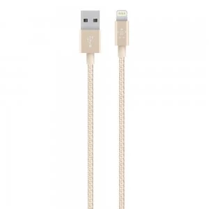 Image of Belkin Braided Lightning Cable Gold