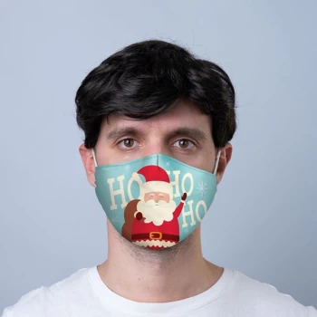 Image of Ho Ho Ho Christmas Santa Reusable Face Covering - Large