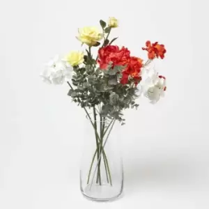 Image of Poppy & Rose Orange and Yellow Artificial Bouquet - Orange - Homescapes