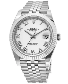 Image of Rolex Datejust 41 Stainless Steel White Roman Dial Mens Watch M126334-0024 M126334-0024