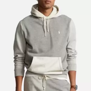 Image of Polo Ralph Lauren RL Cotton-Blend Fleece Colour-Blocked Hoodie - S