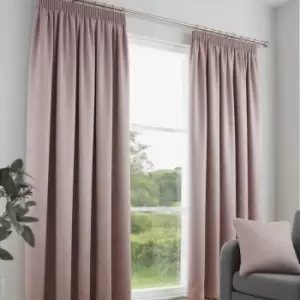 Image of Fusion Galaxy Plain Dyed Triple Woven Thermal Pencil Pleat Lined Curtains, Blush, 66 x 54 Inch