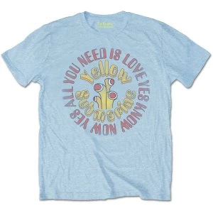 Image of The Beatles - Yellow Submarine AYNIL Circle Vintage Mens Small T-Shirt - Light Blue