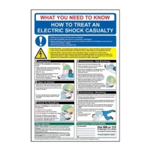 Image of Safety Poster - Electric Shock - RPVC (400 x 600mm)