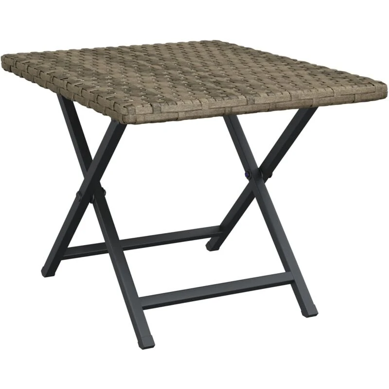 Image of VIDAXL Folding Table Grey 45x35x32cm Poly Rattan Vidaxl 8720845726027