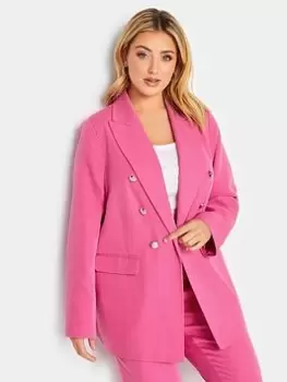 Image of Yours Military Tailored Blazer Pink, Size 22, Women