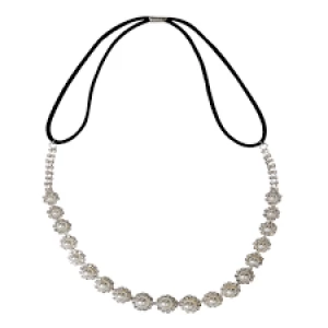 Image of Mood Silver Plated Crystal Floral Stretch Headband