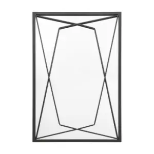Image of Gallery Interiors Scott Wall Mirror in Black 65x95cm