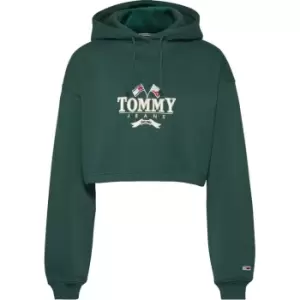 Image of Tommy Jeans Tjw Super Crop Mdrn Prp 1 Hoodie - Green