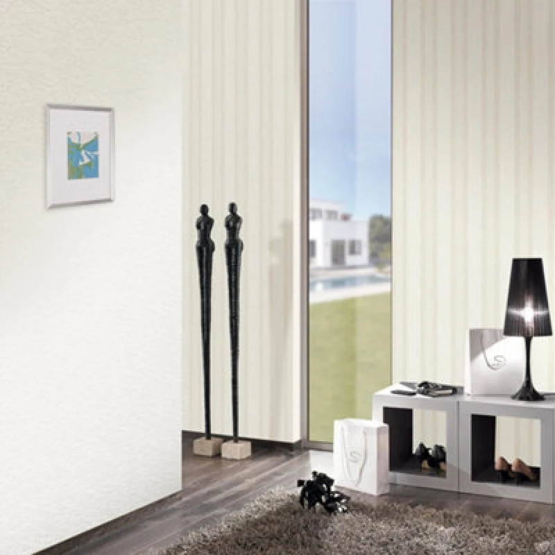 Image of Galerie Industrial Effects Beige Traditional Stripe Wallpaper Roll