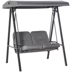 Image of Outsunny 2 Seater Garden Outdoor Swing Chair Lounger Hammock W/ Steel Frame Grey