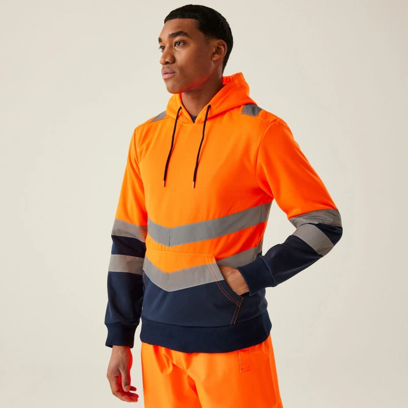 Image of Regatta Mens Hi-Vis Overhead Hoodie Orange male M