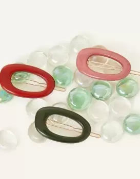 Image of Accessorize Womens Oval Hair Clips Set of Three