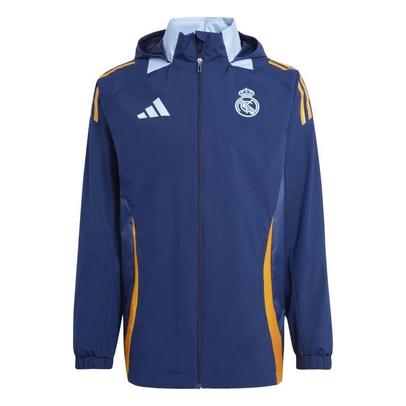 Image of adidas Mens adidas Real Madrid All-Weather Jacket 24/25 Tenabl/Creo/Blu male M