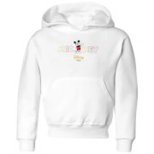 Image of Disney Mickey Mouse Disney Wording Kids Hoodie - White - 11-12 Years
