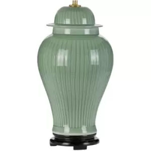 Image of Elstead - LightBox Yantai Celadon Oriental Ceramic Temple Jar Table Lamp, Base Only