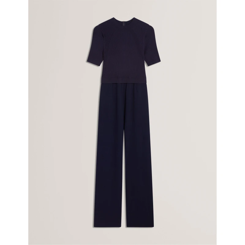 Image of Ted Baker Womens Knit Top Jumpsuit Navy female 8 (XS)