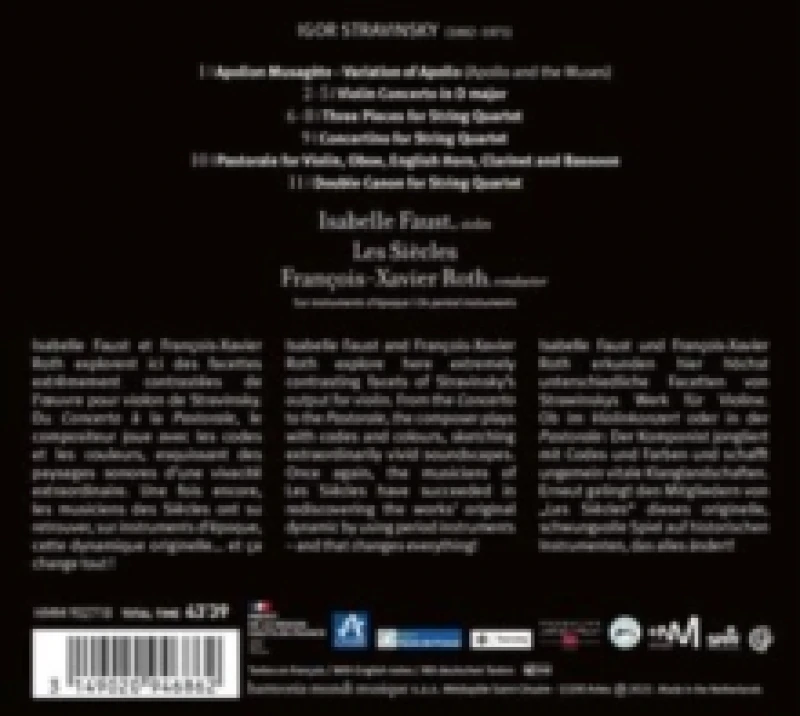 Image of Stravinsky: Violin Concerto & Chamber Works CD / Album