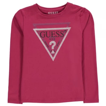 Image of Guess Glitter Triangle Long Sleeve T-Shirt - Baies WLBR