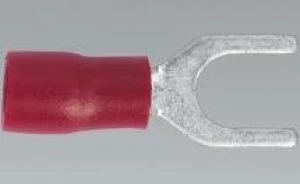 Image of Genuine SEALEY RT14 Easy-Entry Fork Terminal Ø5.3mm (2BA) Red Pack of 100