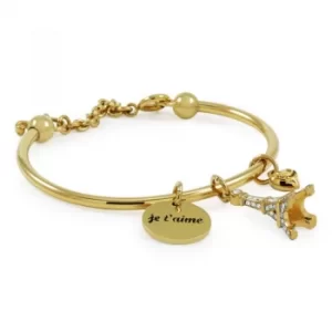 Image of Ladies Juicy Couture PVD Gold plated Pave Eiffel Tower Slider Bangle