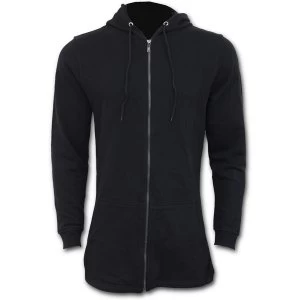 Image of Gothic Rock Fish Tail Zip Sleeves Mens Large Hoodie - Black