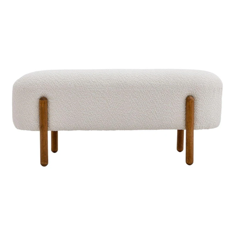 Image of Cottonfy UK Beige Contemporary Upholstered Bench Beige M