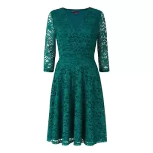 Image of Mela London Delicate Lace Long Sleeve Dress - Green