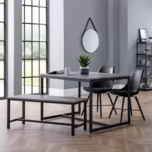 Image of Staten Dining Bench Set and 2 Kari Chairs Black