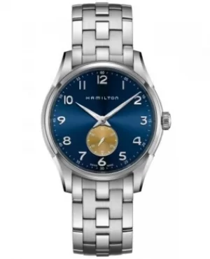 Image of Hamilton Jazzmaster Thinline Small Second Quartz Blue Dial Stainless Steel Mens Watch H38411140 H38411140