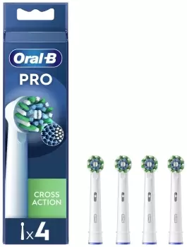 Image of Oral B Cross Action Replacement Heads White Toothbrush 4Pcs