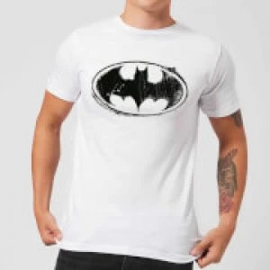 Image of DC Comics Batman Sketch Logo T-Shirt - White - 4XL