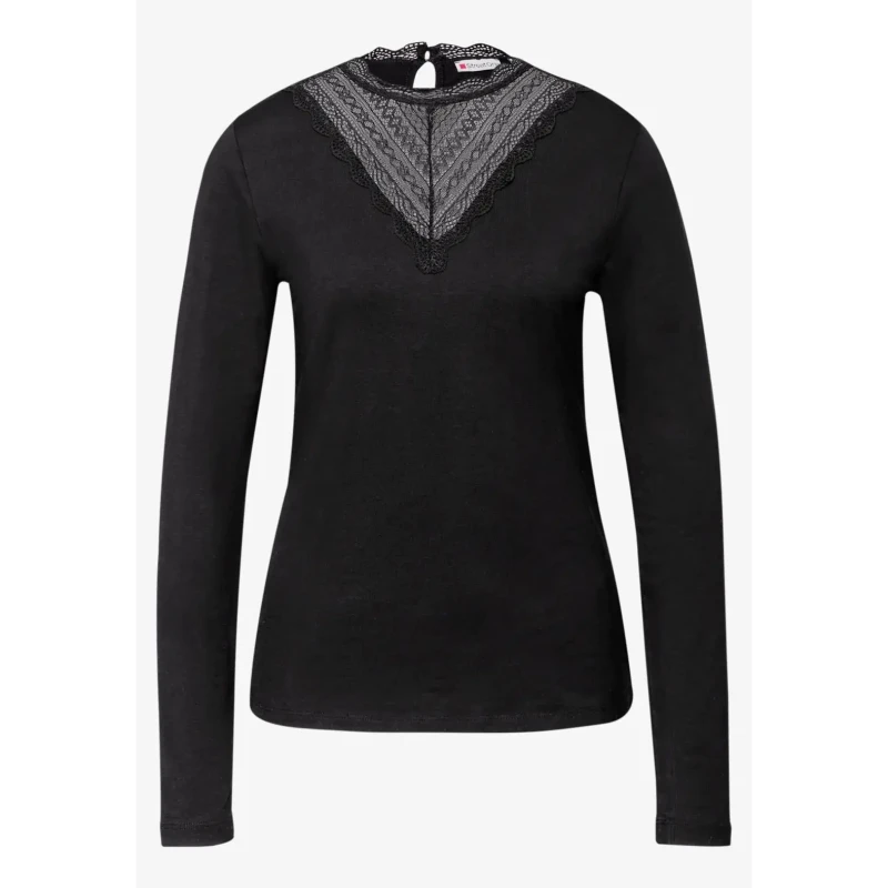 Image of cecil Woman's shirt Cecil Lace Insert Noir Female 40