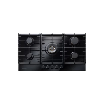 Image of Rangemaster ECL90HPNGFBLBL Eclipse 90cm Five Burner Gas Hob With 3.8kW Wok Burner - Black