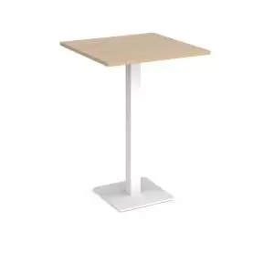 Image of Brescia square poseur table with flat square white base 800mm - kendal