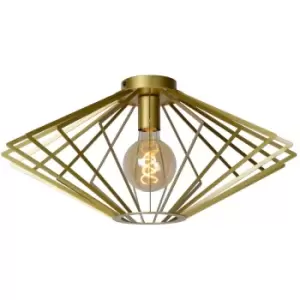 Image of Lucide DIAMOND - Flush Ceiling Light - Ø52cm - 1xE27 - Matt Gold, Brass