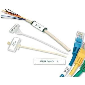 Image of Original Dymo 12mm Coloured Vinyl Tape Black on White for Dymo RhinoPRO 5000