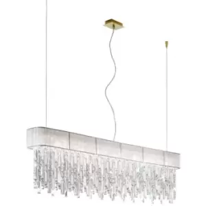 Image of Kolarz PRISMA - Designer Crystal Straight Pendant Light Polished Gold, 7x G9