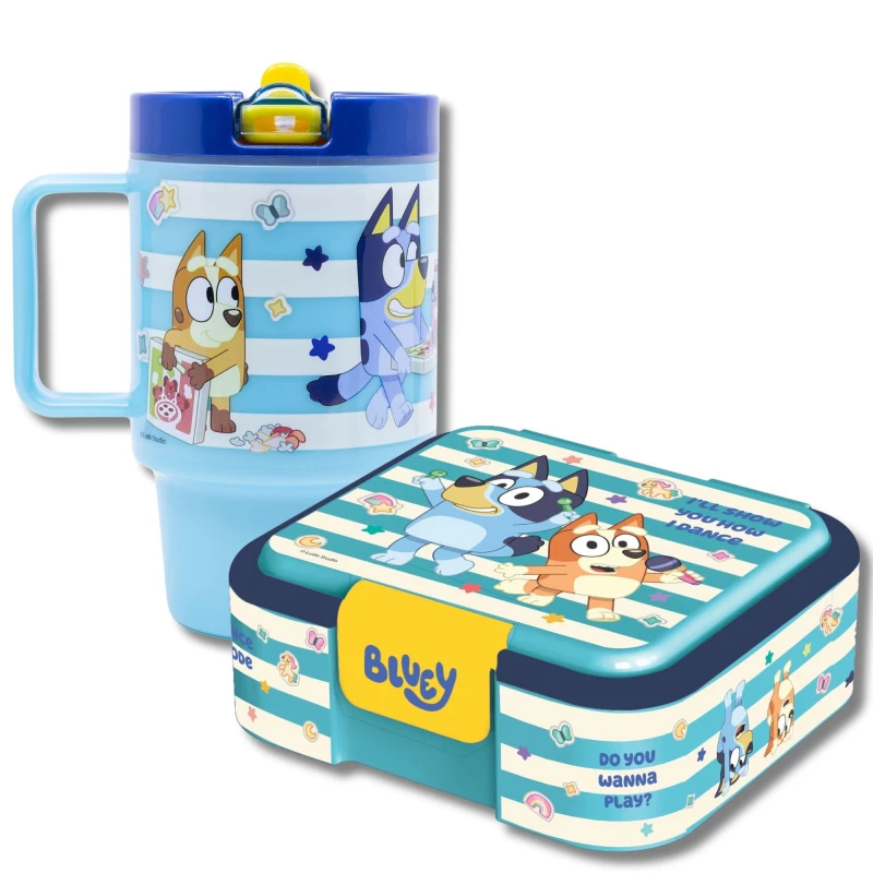 Image of Bluey Packed Lunch Set Blue unisex one size