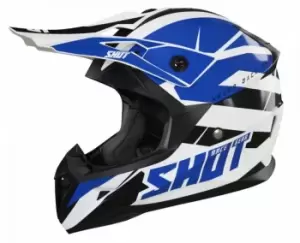 Image of SHOT Pulse Revenge White Blue Black Glossy Offroad Helmet S