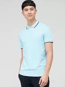 Image of BOSS Paul Curved Polo Shirt - Light Blue, Size L, Men