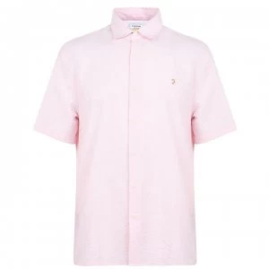 Image of Farah Vintage Seersucker Shirt - 674 Cool Pink